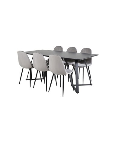Matgrupp Marina med Polar matstolar, 180 × 90 cm