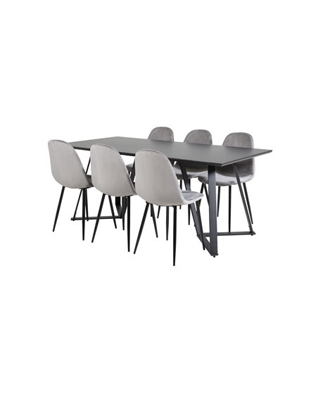 Matgrupp Marina med Polar matstolar, 180 × 90 cm