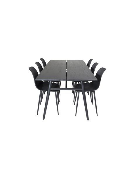 Matgrupp Sleek med Polar matstolar, 195 × 95 cm