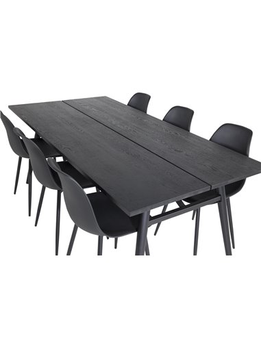 Matgrupp Sleek med Polar matstolar, 195 × 95 cm