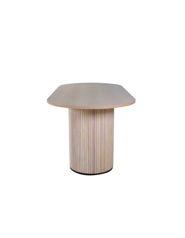 Ovalt matbord Bianca, 200 × 90 cm, Vitlaserad