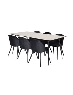 Matgrupp Silar med Velvet matstolar, 180 × 90 cm 2
