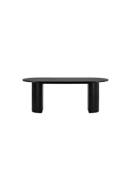 Ovalt matbord Bianca, 200 × 90 cm, Svart