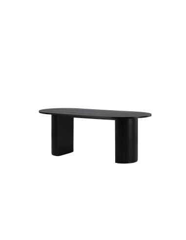 Ovalt matbord Bianca, 200 × 90 cm, Svart