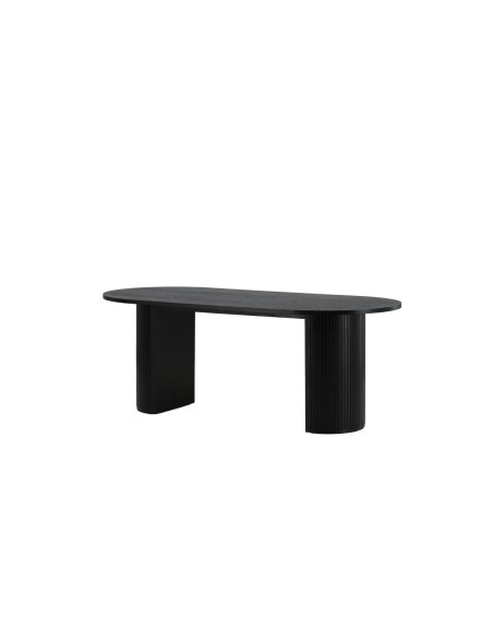 Ovalt matbord Bianca, 200 × 90 cm, Svart