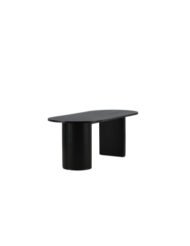 Ovalt matbord Bianca, 200 × 90 cm, Svart