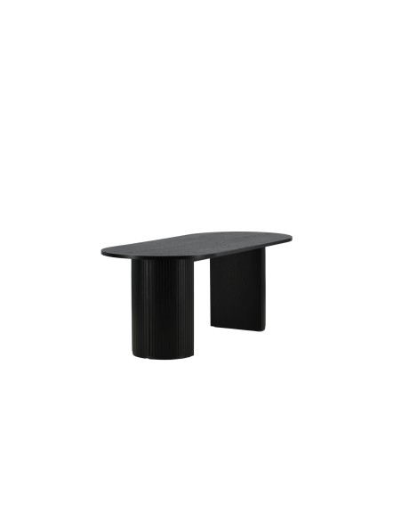Ovalt matbord Bianca, 200 × 90 cm, Svart