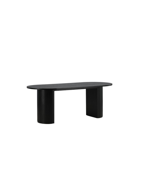 Ovalt matbord Bianca, 200 × 90 cm, Svart
