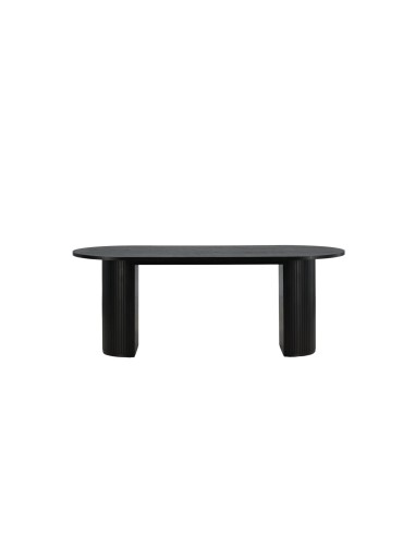 Ovalt matbord Bianca, 200 × 90 cm, Svart