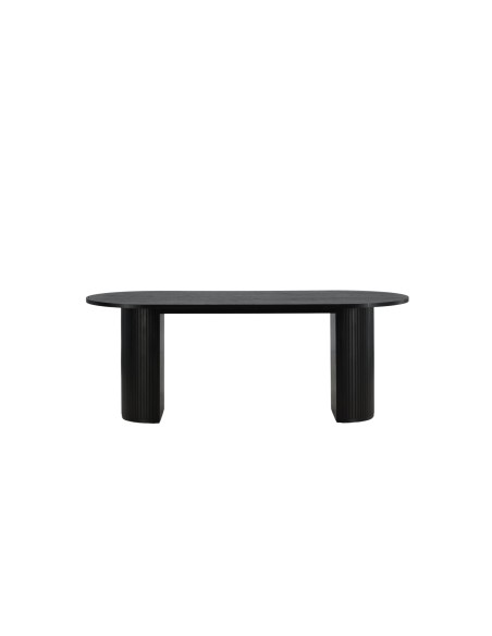 Ovalt matbord Bianca, 200 × 90 cm, Svart