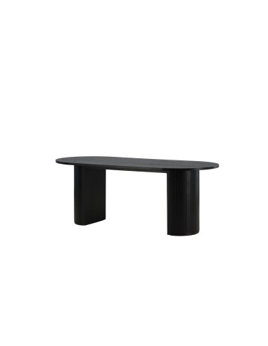 Ovalt matbord Bianca, 200 × 90 cm, Svart