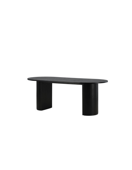 Ovalt matbord Bianca, 200 × 90 cm, Svart