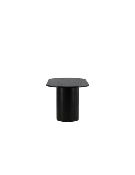 Ovalt matbord Bianca, 200 × 90 cm, Svart