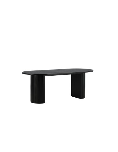 Ovalt matbord Bianca, 200 × 90 cm, Svart
