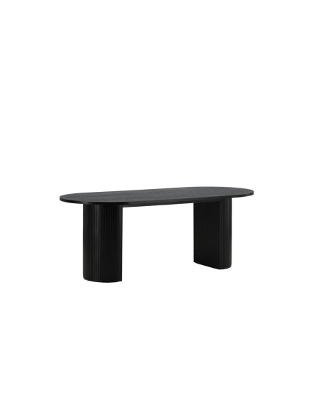 Ovalt matbord Bianca, 200 × 90 cm, Svart