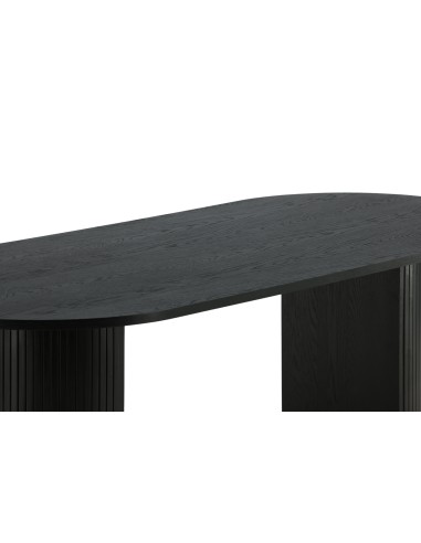 Ovalt matbord Bianca, 200 × 90 cm, Svart