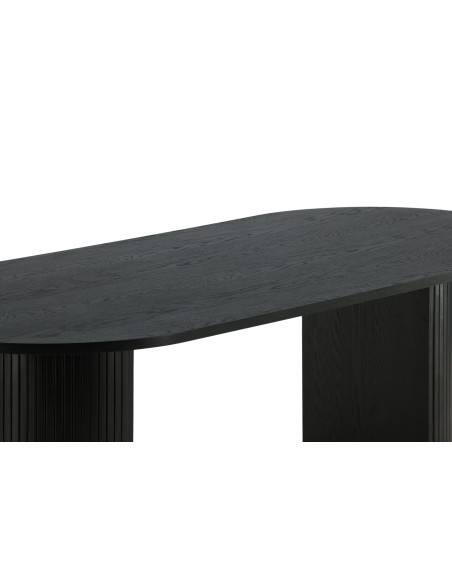 Ovalt matbord Bianca, 200 × 90 cm, Svart