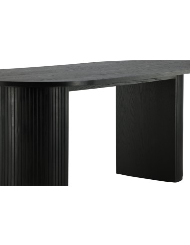 Ovalt matbord Bianca, 200 × 90 cm, Svart