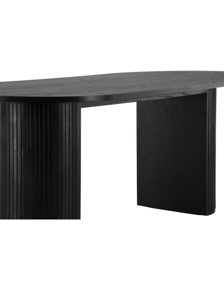 Ovalt matbord Bianca, 200 × 90 cm, Svart