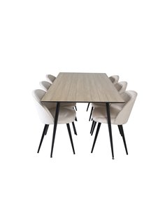 Matgrupp Silar med Velvet matstolar, 180 × 90 cm