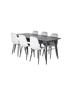 Matgrupp Gold med Polar matstolar, 180 × 85 cm 2