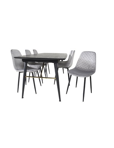 Matgrupp Gold med Polar matstolar, 180 × 85 cm