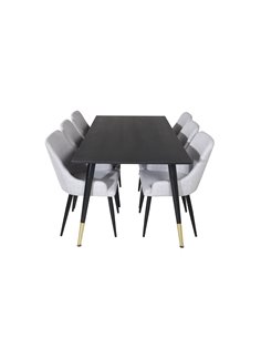 Matgrupp Dipp med Plaza matstolar, 180 × 90 cm