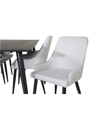Matgrupp Dipp med Plaza matstolar, 180 × 90 cm