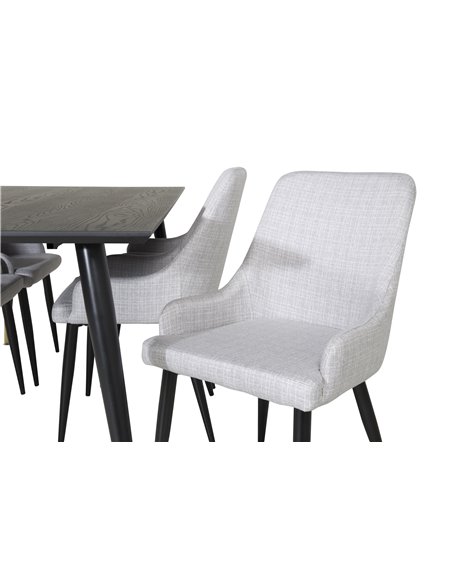 Matgrupp Dipp med Plaza matstolar, 180 × 90 cm