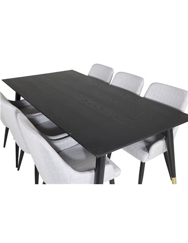 Matgrupp Dipp med Plaza matstolar, 180 × 90 cm