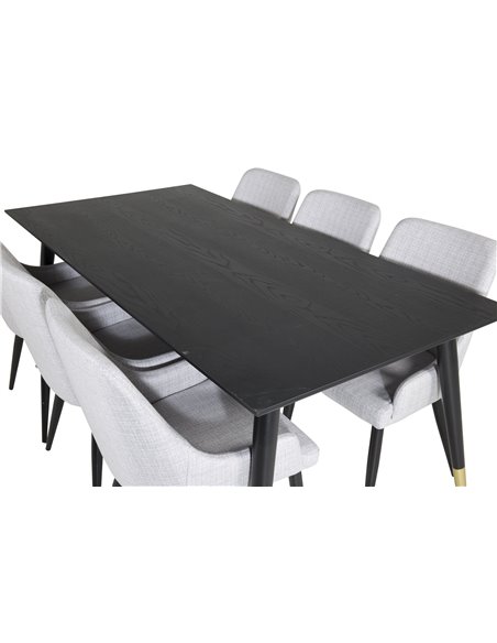 Matgrupp Dipp med Plaza matstolar, 180 × 90 cm