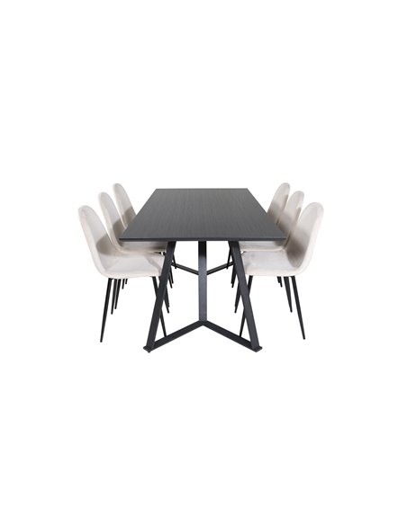 Matgrupp Marina med Polar matstolar, 180 × 90 cm