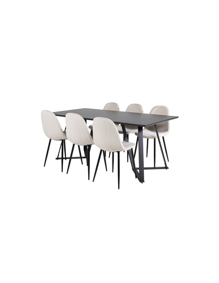 Matgrupp Marina med Polar matstolar, 180 × 90 cm