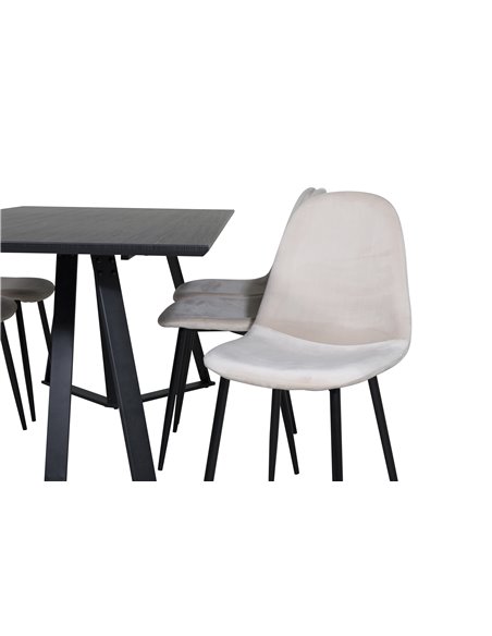Matgrupp Marina med Polar matstolar, 180 × 90 cm