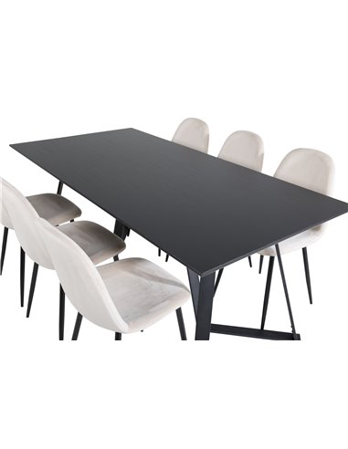Matgrupp Marina med Polar matstolar, 180 × 90 cm