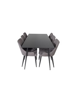 Matgrupp Silar med Plaza matstolar, 180 × 90 cm