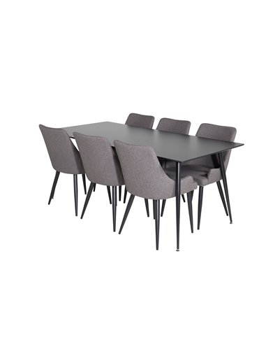 Matgrupp Silar med Plaza matstolar, 180 × 90 cm