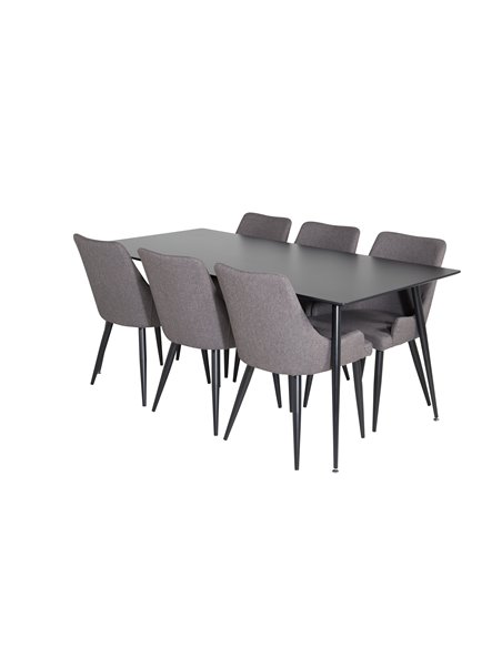 Matgrupp Silar med Plaza matstolar, 180 × 90 cm