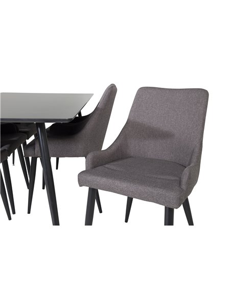 Matgrupp Silar med Plaza matstolar, 180 × 90 cm