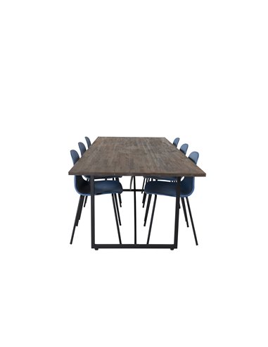Matgrupp Padang med Arctic matstolar, 250 × 100 cm