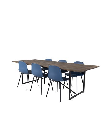 Matgrupp Padang med Arctic matstolar, 250 × 100 cm