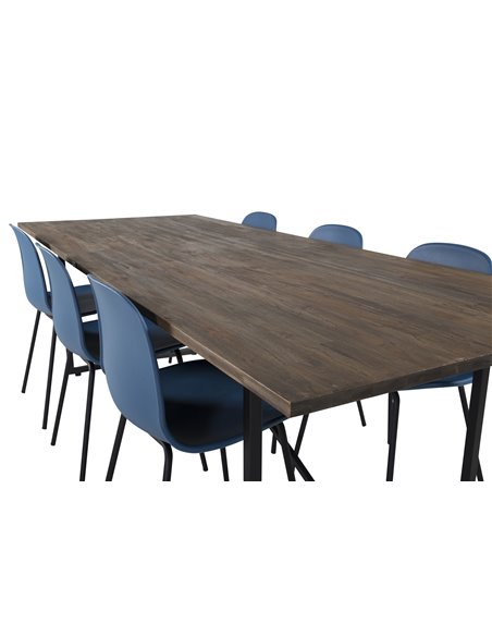 Matgrupp Padang med Arctic matstolar, 250 × 100 cm