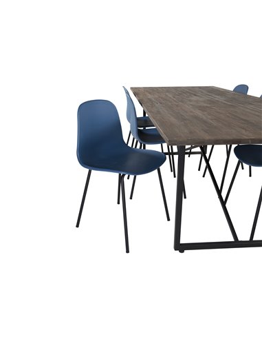Matgrupp Padang med Arctic matstolar, 250 × 100 cm