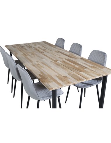 Matgrupp Cirebon med Polar matstolar, 200 × 90 cm