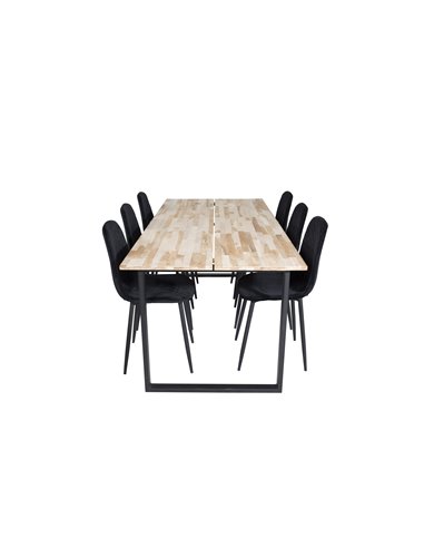 Matgrupp Cirebon med Polar matstolar, 200 × 90 cm