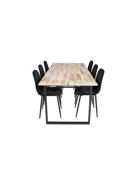 Matgrupp Cirebon med Polar matstolar, 200 × 90 cm