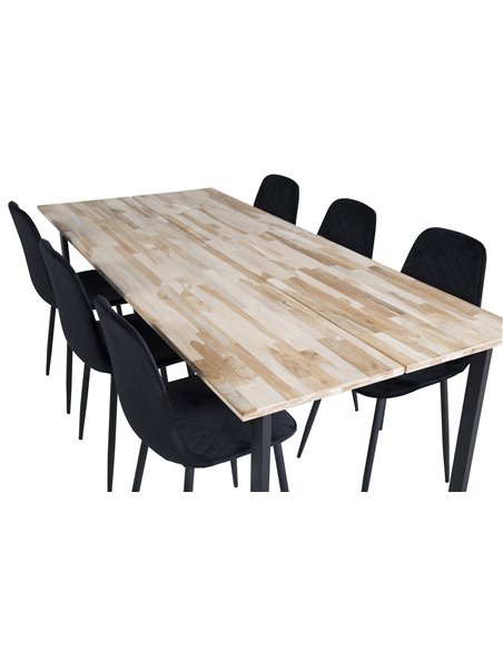 Matgrupp Cirebon med Polar matstolar, 200 × 90 cm
