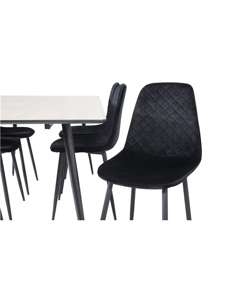 Matgrupp Silar med Polar matstolar, 180 × 90 cm