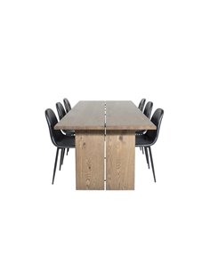 Matgrupp Logger med Polar matstolar, 210 × 100 cm