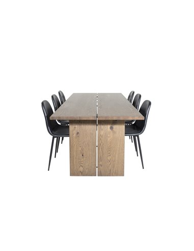 Matgrupp Logger med Polar matstolar, 210 × 100 cm